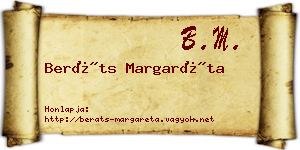 Beráts Margaréta névjegykártya